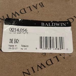 COPY - Baldwin Letter Box Plate.Lifetime Satin Nickel.NIB